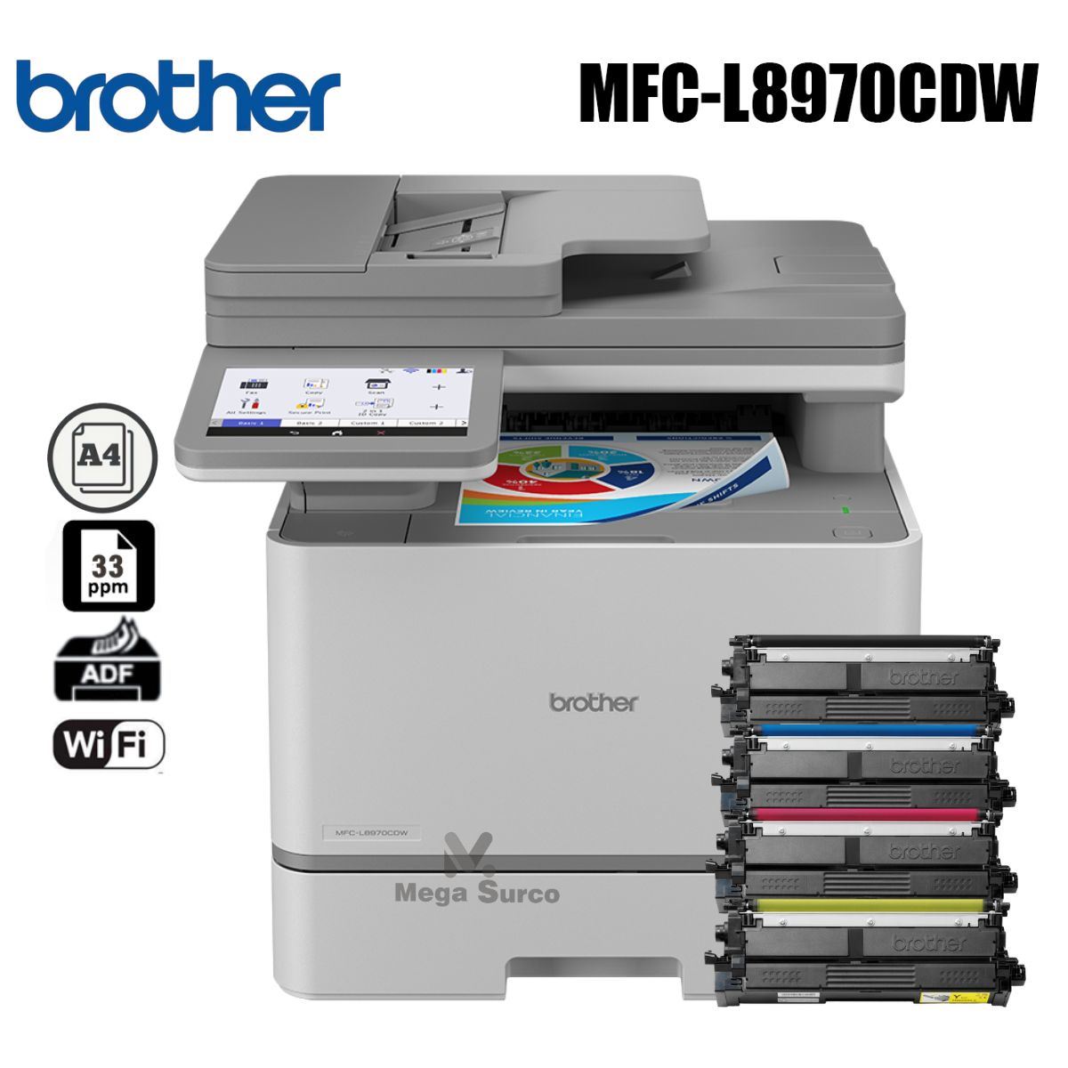 IMPRESORA MULTIFUNCIONAL LÁSER A COLOR BROTHER MFC-L8970CDW
