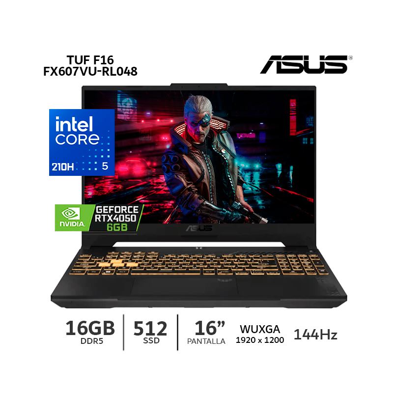 Asus TUF Gaming F16 FX607VU-RL048 i5 210H 16Gb Ram, 512Gb SSD, 16", RTX4050 6Gb
