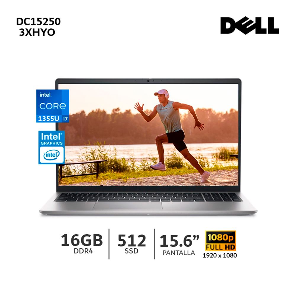 Laptop Dell DC 15250 Intel Core i7-1355U /16Gb Ram/ 512Gb SSD/ 15.6” FHD–3XHY0