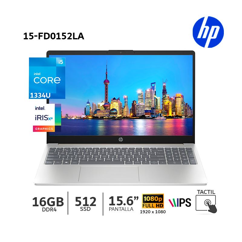 Laptop HP 15-FD0152LA Core 5-120U, 16Gb Ram, 512Gb SSD, 15.6″ TOUCH - B9TS2LA