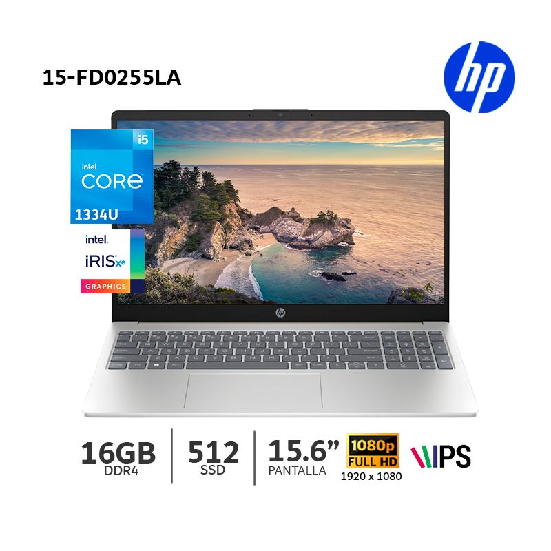Laptop HP 15-fd0255la Intel Core 5-120U 16Gb Ram 512Gb SSD 156″ FHD - B9TX3LA