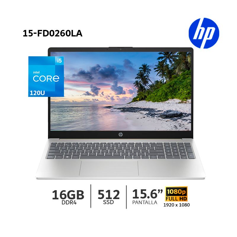 Laptop HP 15-FD0260LA Intel Core i5-1334U 16Gb Ram 512Gb SSD 156-B9TX9LA