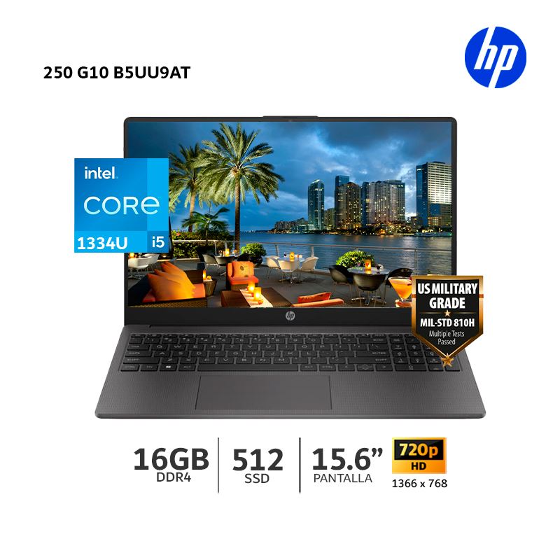 Laptop HP 250 G10 Intel Core i5-1334U, 16Gb Ram, 512Gb SSD, 15.6” HD-B5UU9AT