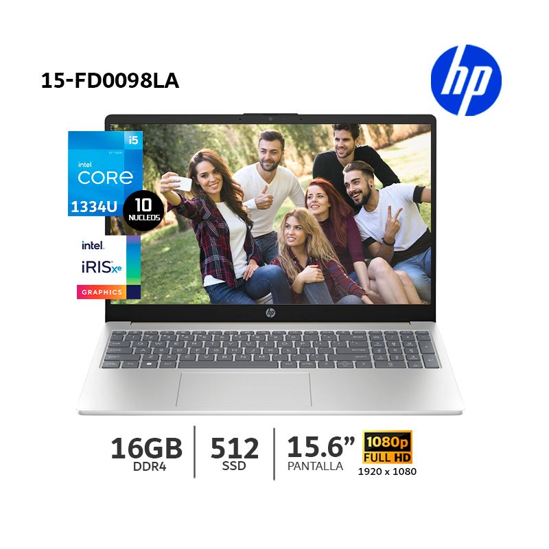 Laptop HP 15-fd0098la Core i5-1334U 16Gb Ram 512Fb SSD 156 FHD-B86HJLA