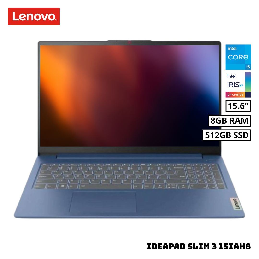 LAPTOP LENOVO IDEAPAD SLIM 3 15IAH8 15.6 FHD INTEL CORE i5-12450H 8GB RAM 512GB SSD