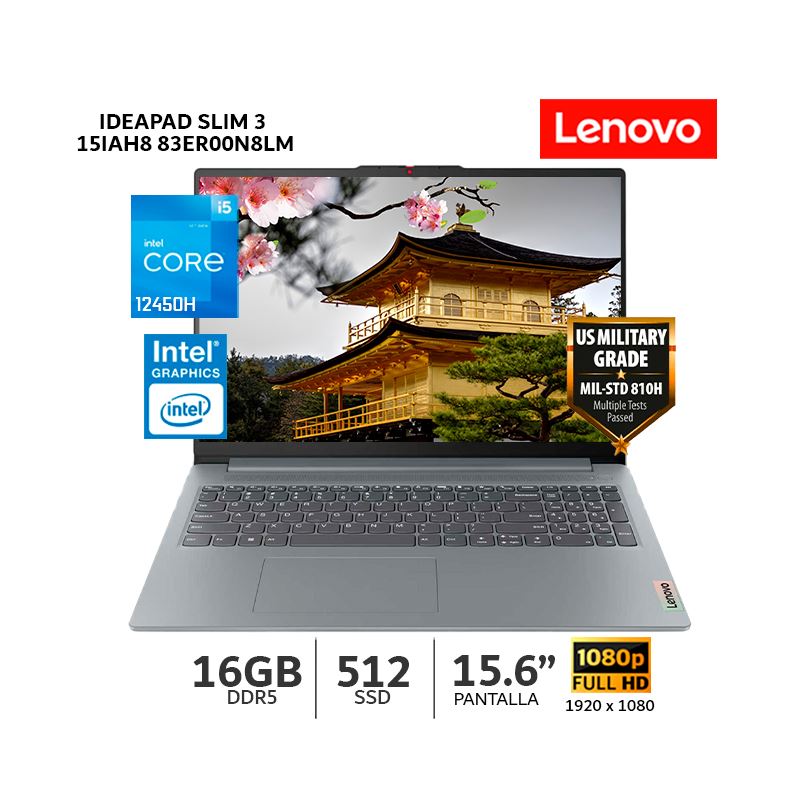 Laptop Lenovo IdeaPad Slim 3 15IAH8 Core I5-12450H 16Gb Ram/ 512 SSD-83ER00N8LM
