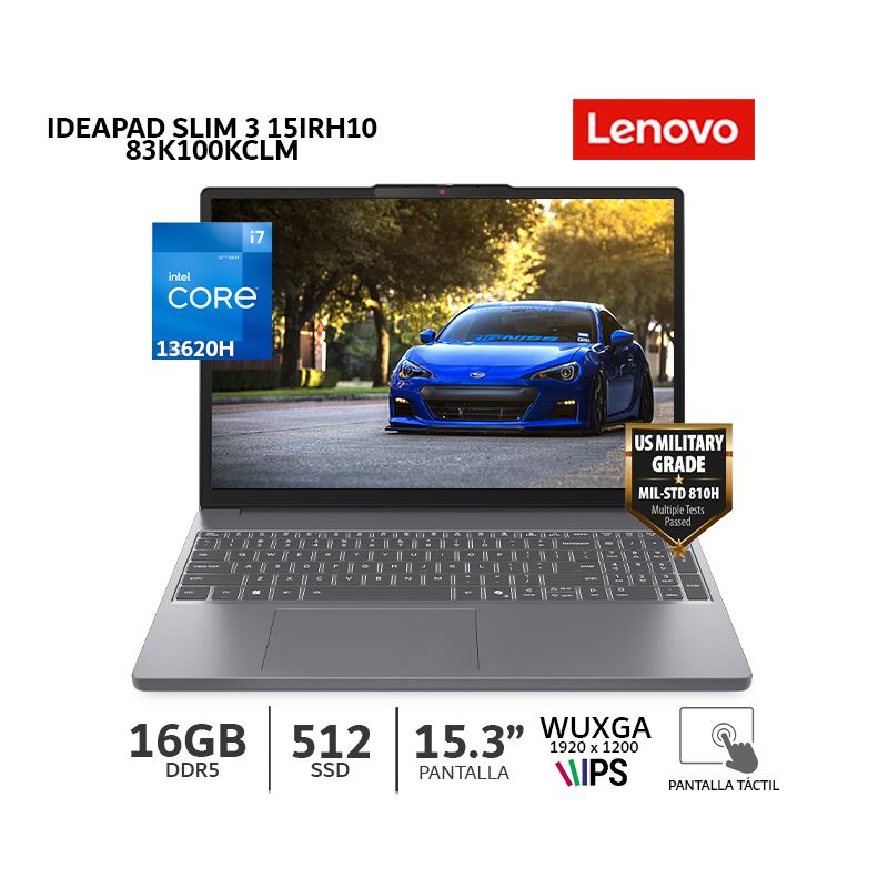 IdeaPad Slim 3 15IRH10 Core I7-13620H/ 16Gb Ram/ 512Gb SSD/ Tactil /83K100KCLM