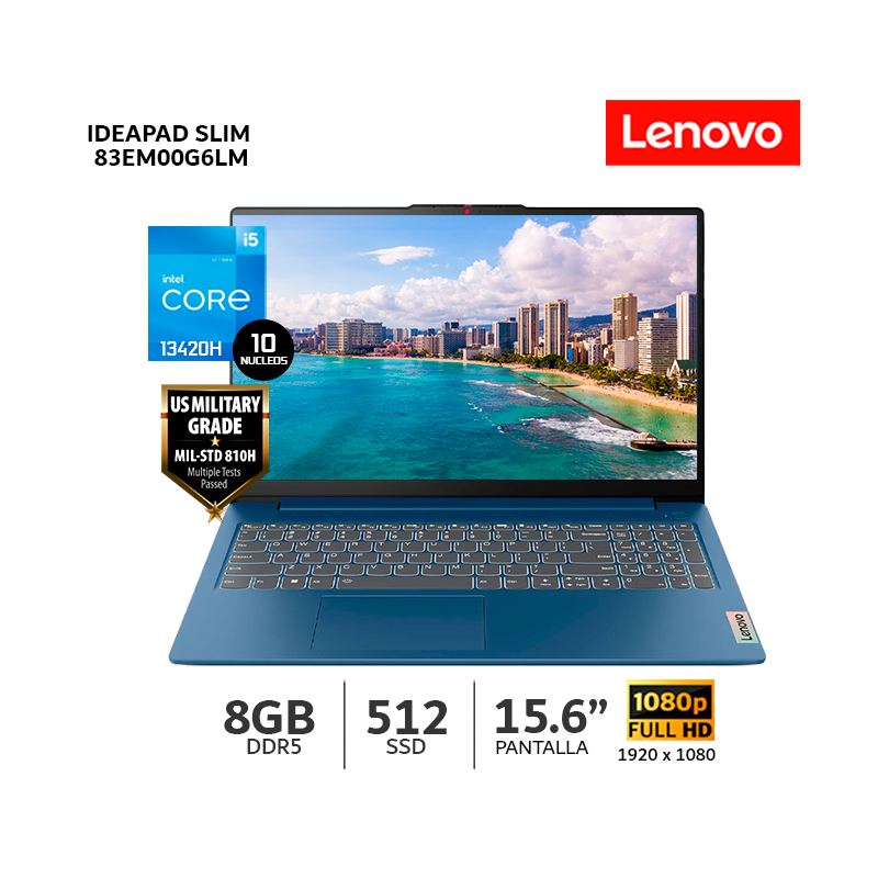 Lenovo Ideapad Slim 3 15Irh8 Intel Core I5-13420H 8Gb 512Gb Ssd 15.6″ Fhd - 83Em00G6Lm