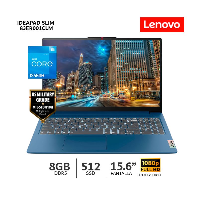 Lenovo IdeaPad Slim 3-15AH8 Ci5 12450H/8Gb Ram/512Gb SSD/ 15.6" FHD-83ER001CLM
