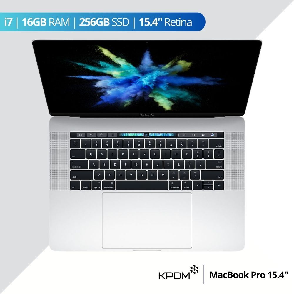 Laptop MacBook Pro 2017 Touch Bar i7 16GB 256GB 15.4" - Reacondicionado - Plateado - Grado A