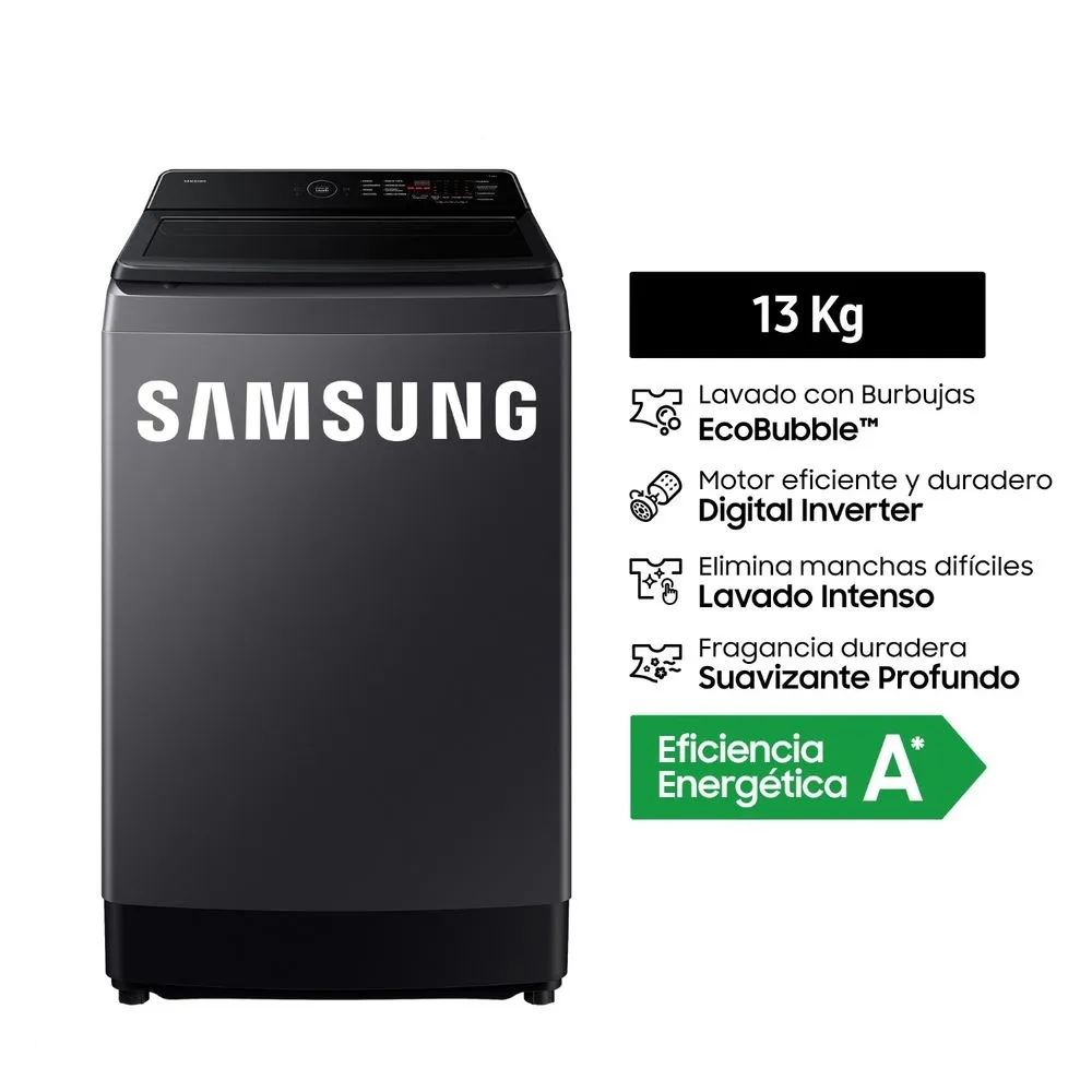 Lavadora Carga Superior 13kg WA40F13E4CPE Gris