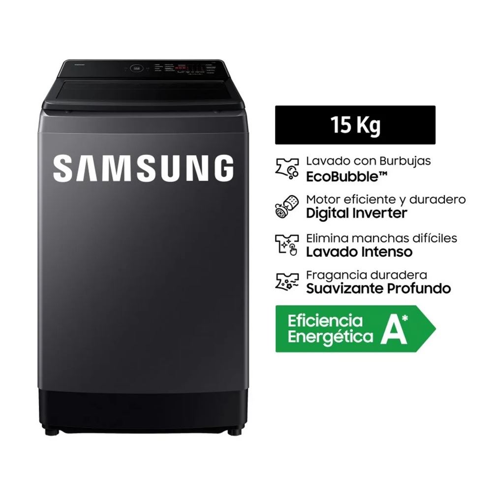 Lavadora Carga Superior 15kg Grafito WA40F15E4CPE.