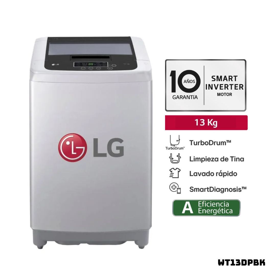LAVADORA LG TURBODRUM 13 KG CARGA SUPERIOR GRIS - WT13DPBK
