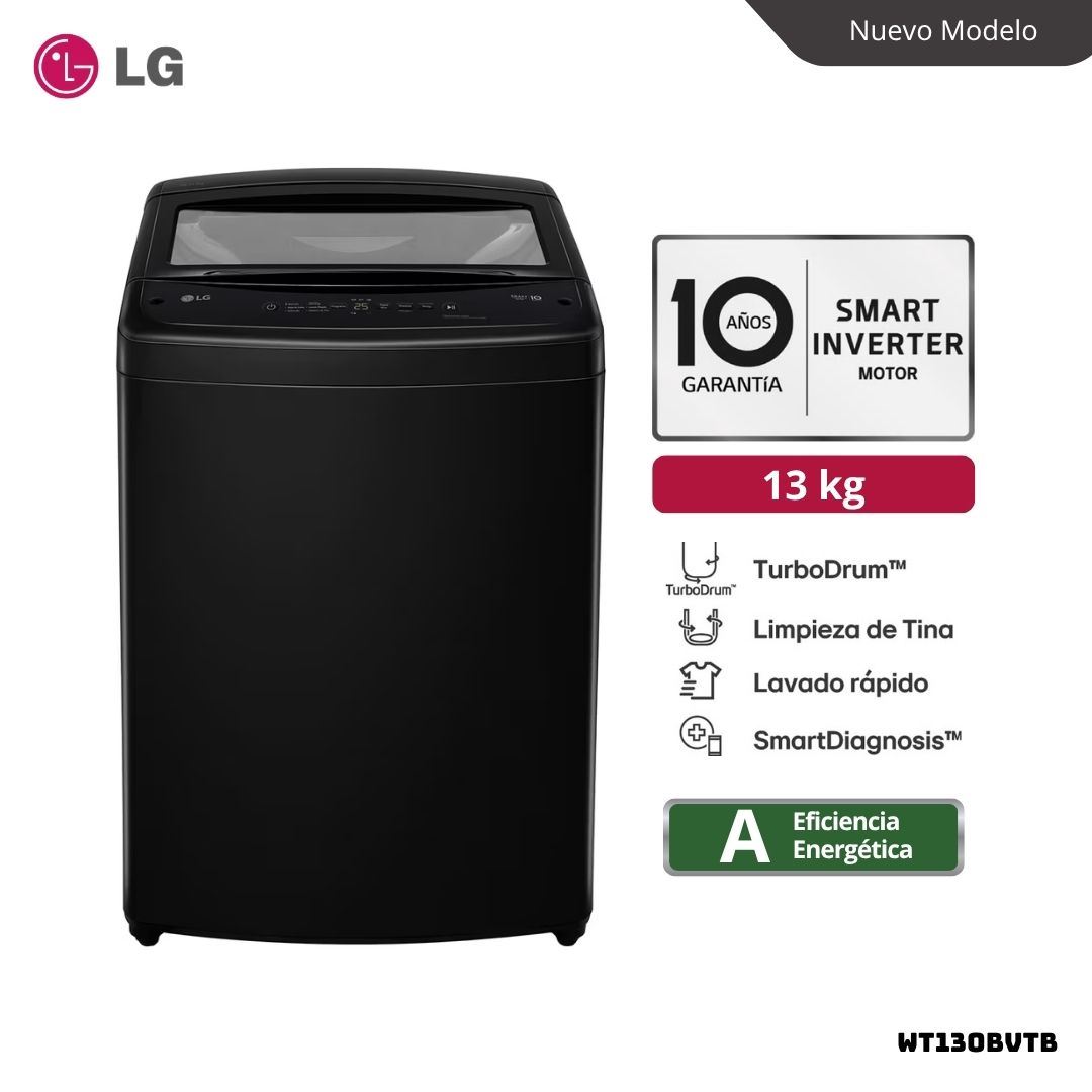 LAVADORA LG TURBODRUM 13 KG CARGA SUPERIOR ONYX NEGRO - WT13OBVTB