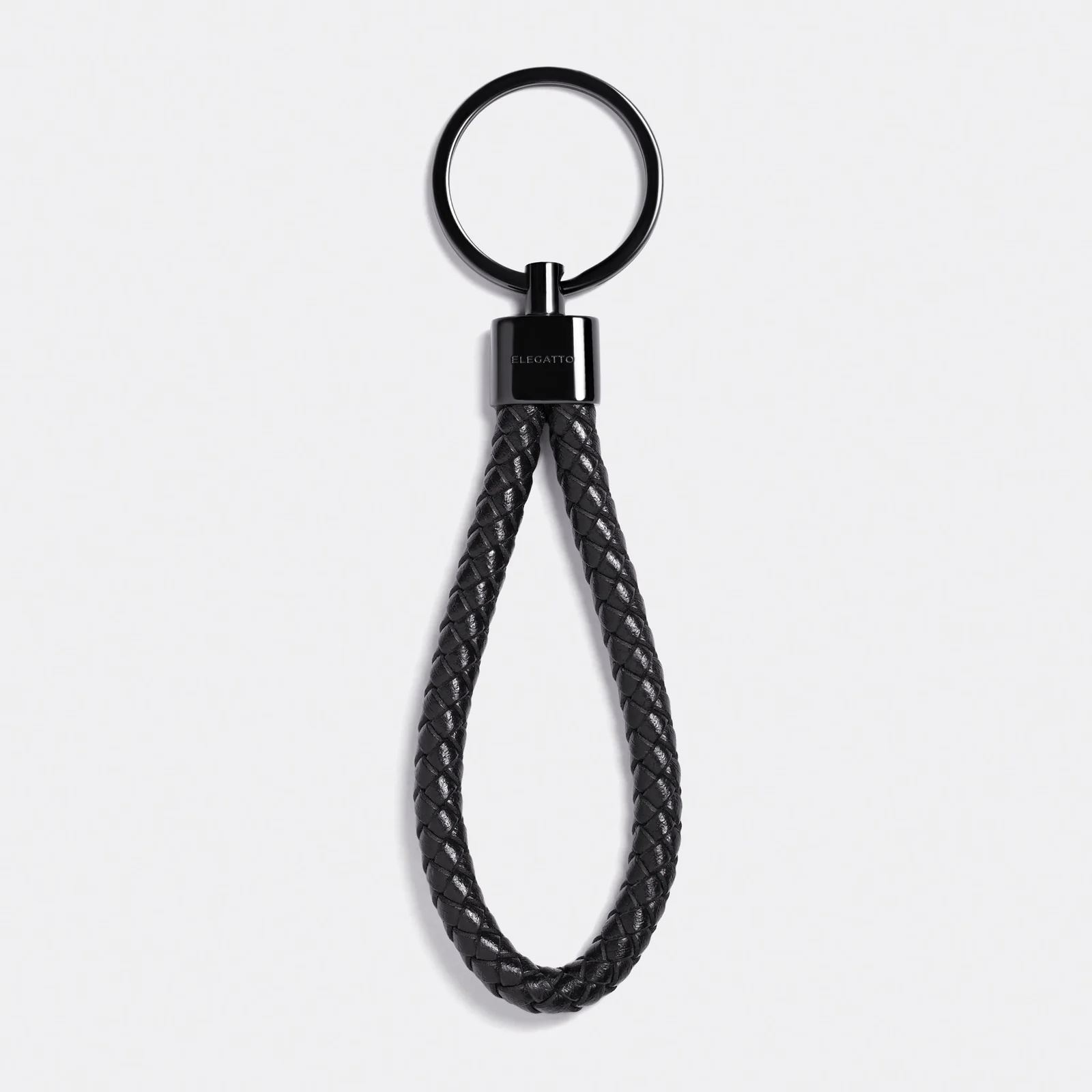 Llavero Elegatto Cuero trenzado negro