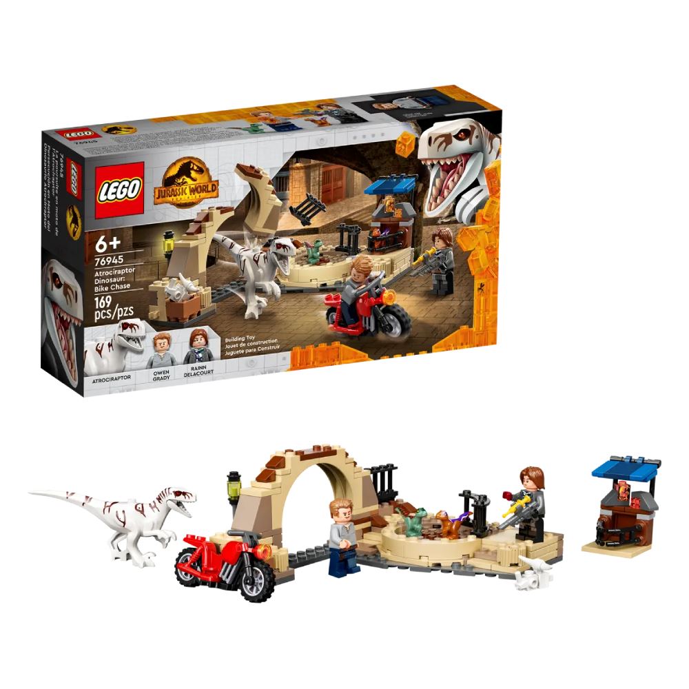Lego Jurassic World Atrociraptor Dinosaur Bike Chase 76945