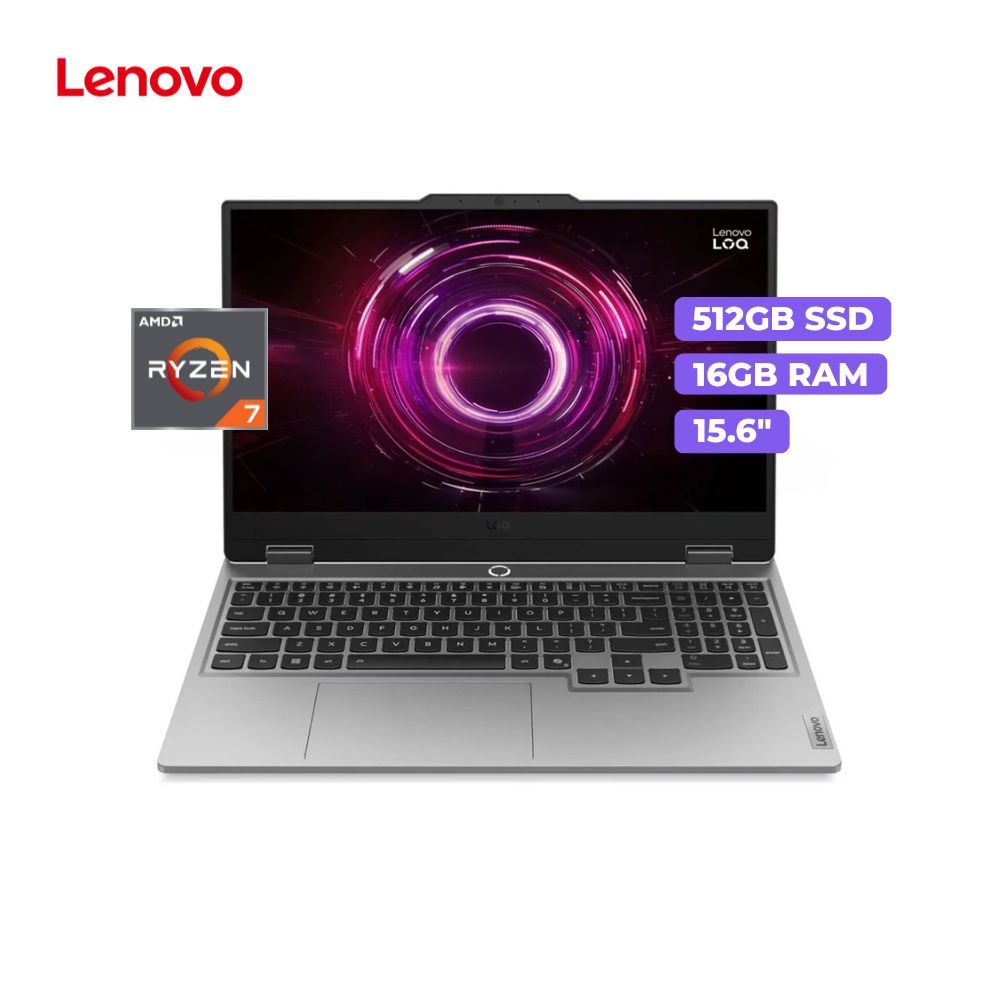 Laptop Lenovo LOQ 15AHP10 AMD Ryzen 7-250 16GB Ram 512GB SSD 15.6” FHD WV 144HZ