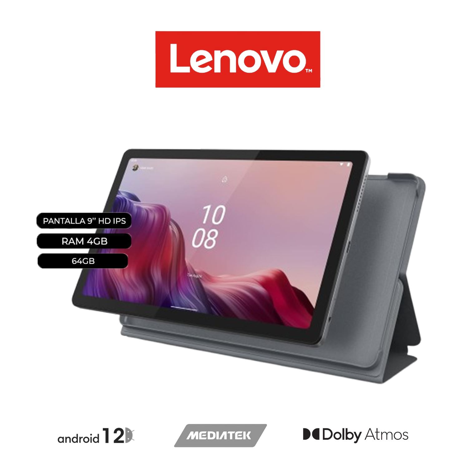 Tablet Lenovo Tab M9 TB310FU 9” HD 4GB-64GB Android 12 Folio Case