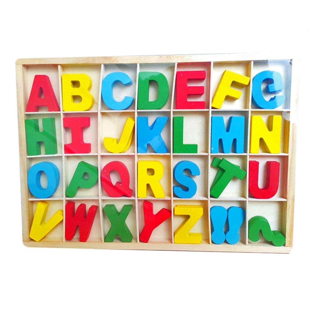 Set De 56 Letras Alfabeto Mayúsculas De Madera Colores