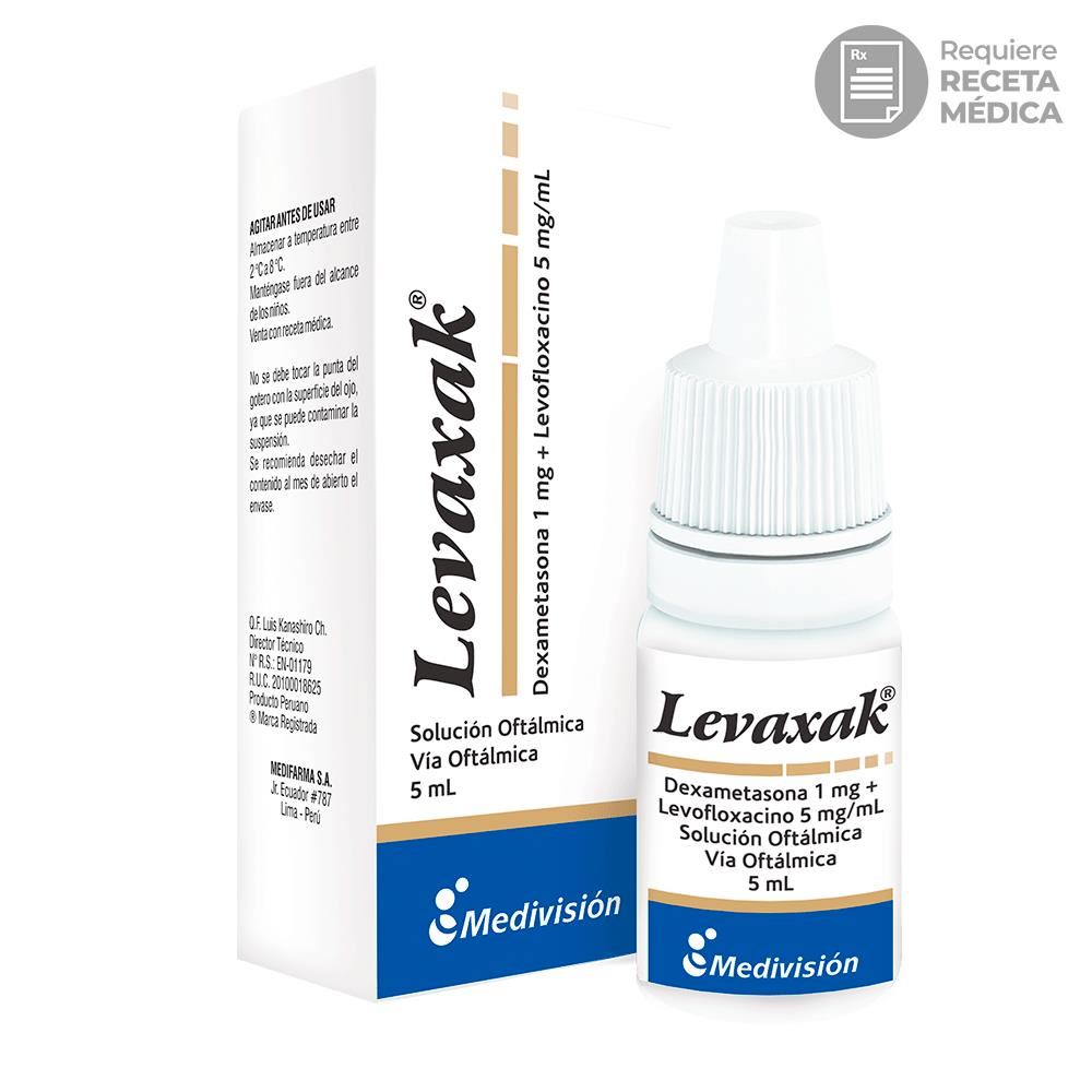 Levaxak 1 mg+ 5 mg/mL Suspensión Oftálmica