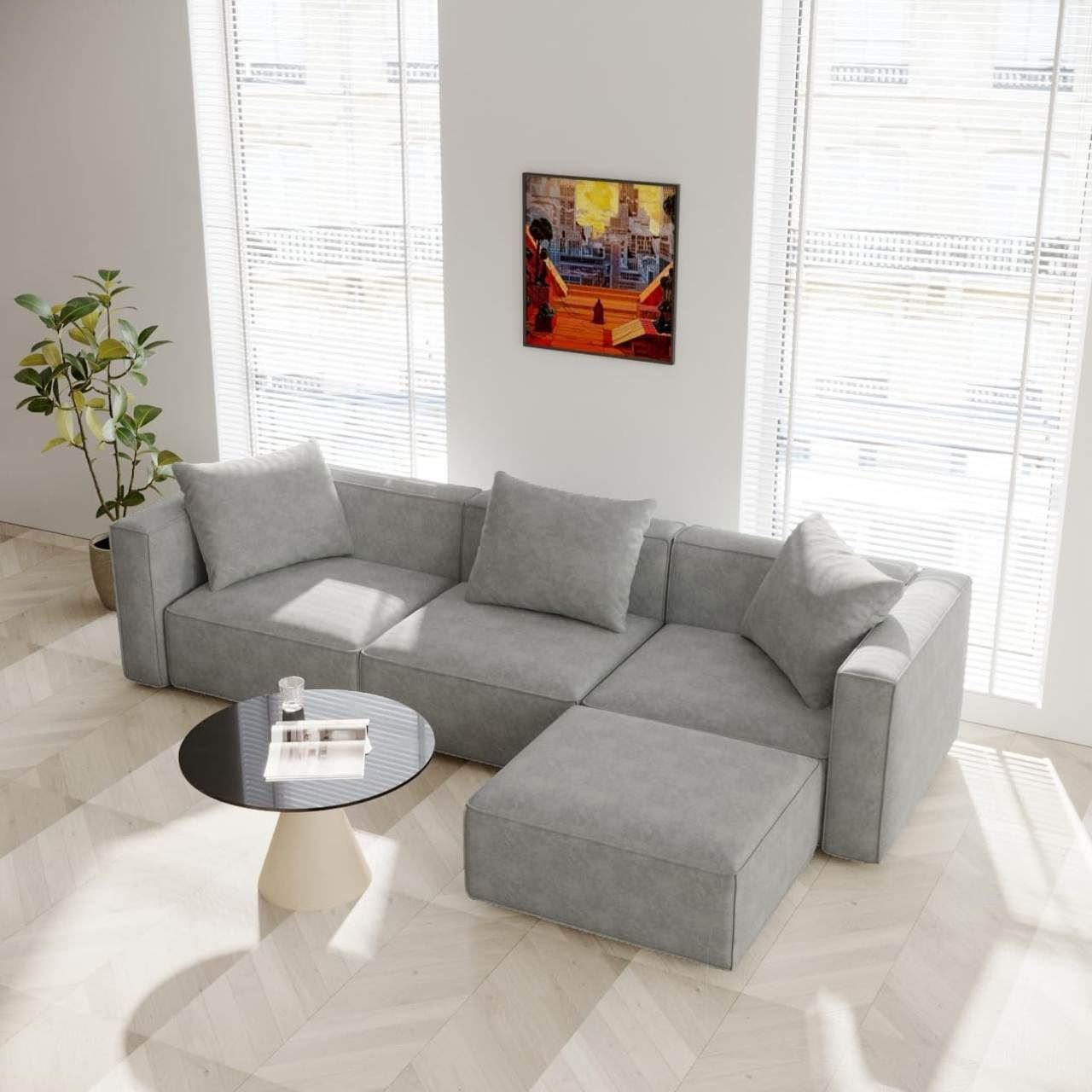 SECCIONAL MODELO LIBANO COLOR PLATA