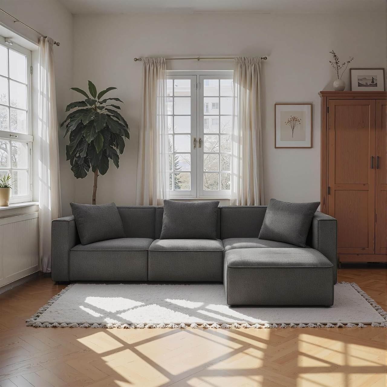 SECCIONAL MODELO LIBANO COLOR PLOMO