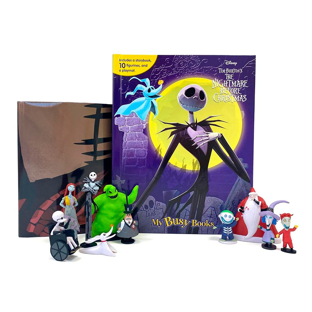 Disney Nightmare Before Christmas Libro Inglés + Colección 10 Muñecos
