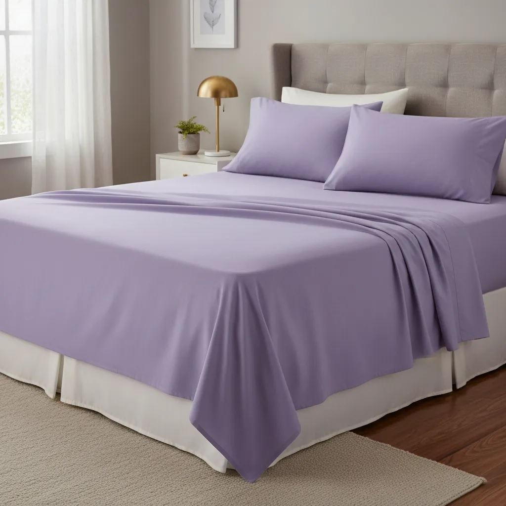 JUEGO DE SABANAS BRAMANTE ALGODÓN 144 HILOS - LILA