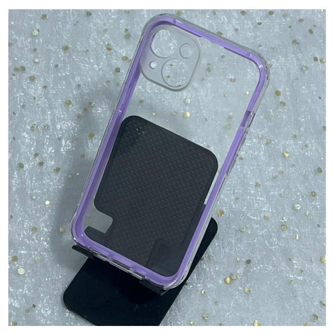 funda transparente con borde de colores