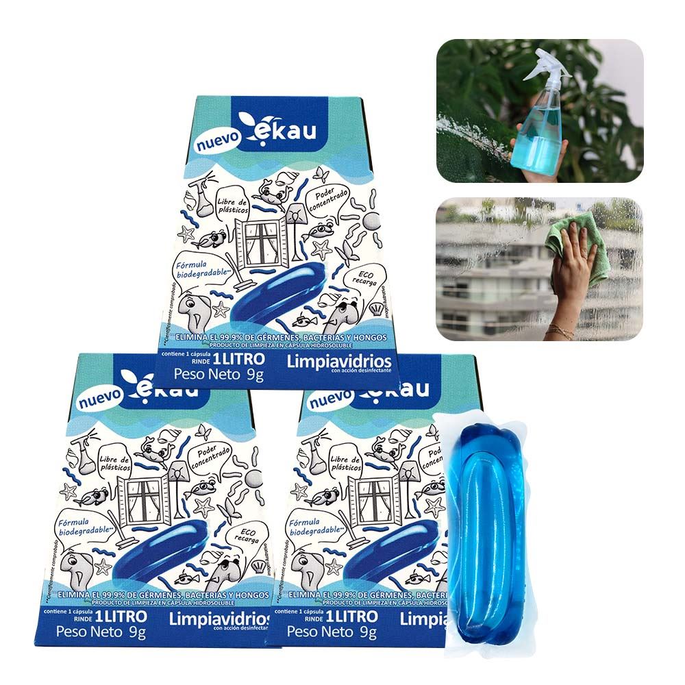 Tripack Limpiavidrios En Cápsula Ekau