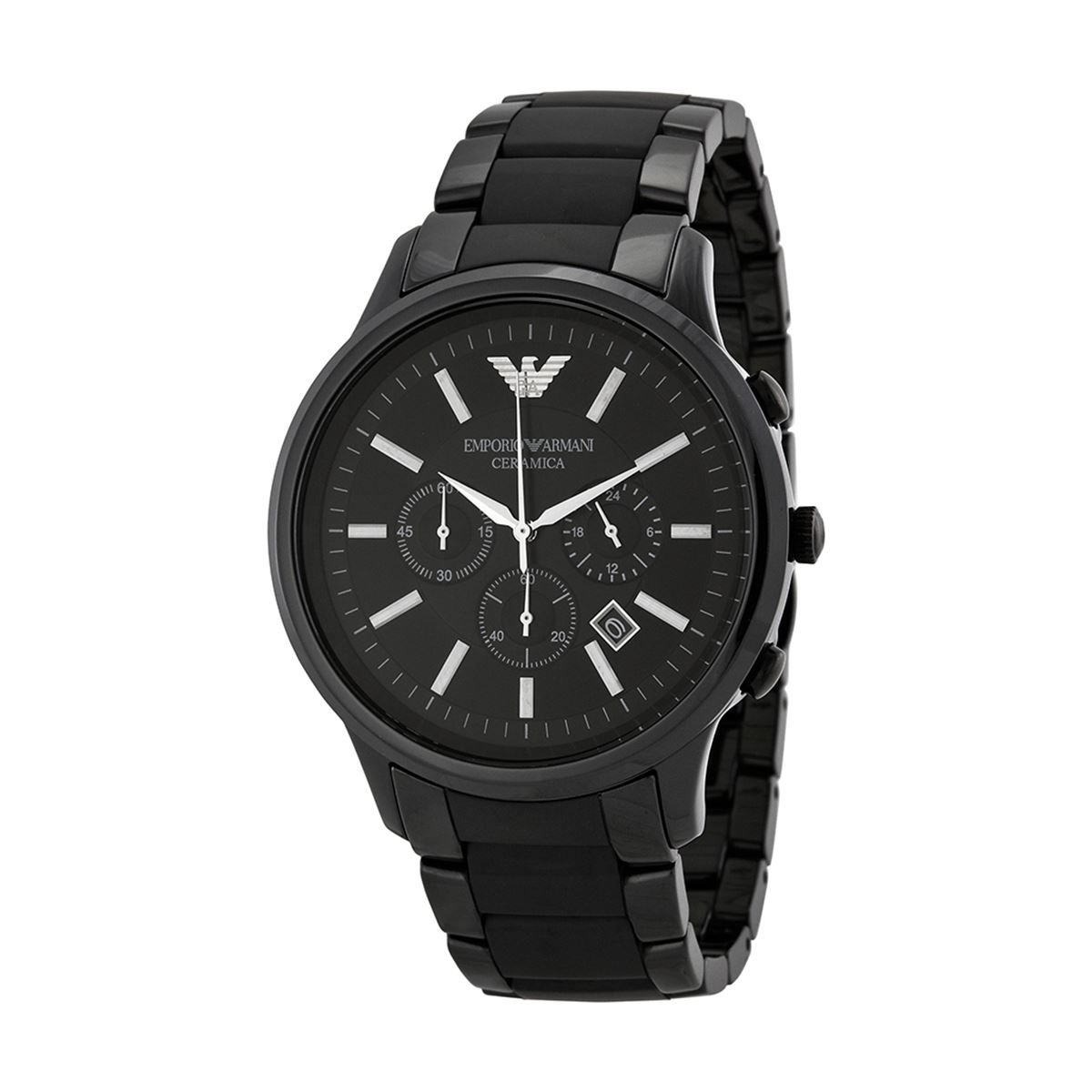 Reloj Emporio Armani Ar1451 Cronógrafo Cerámica Negro Genuino