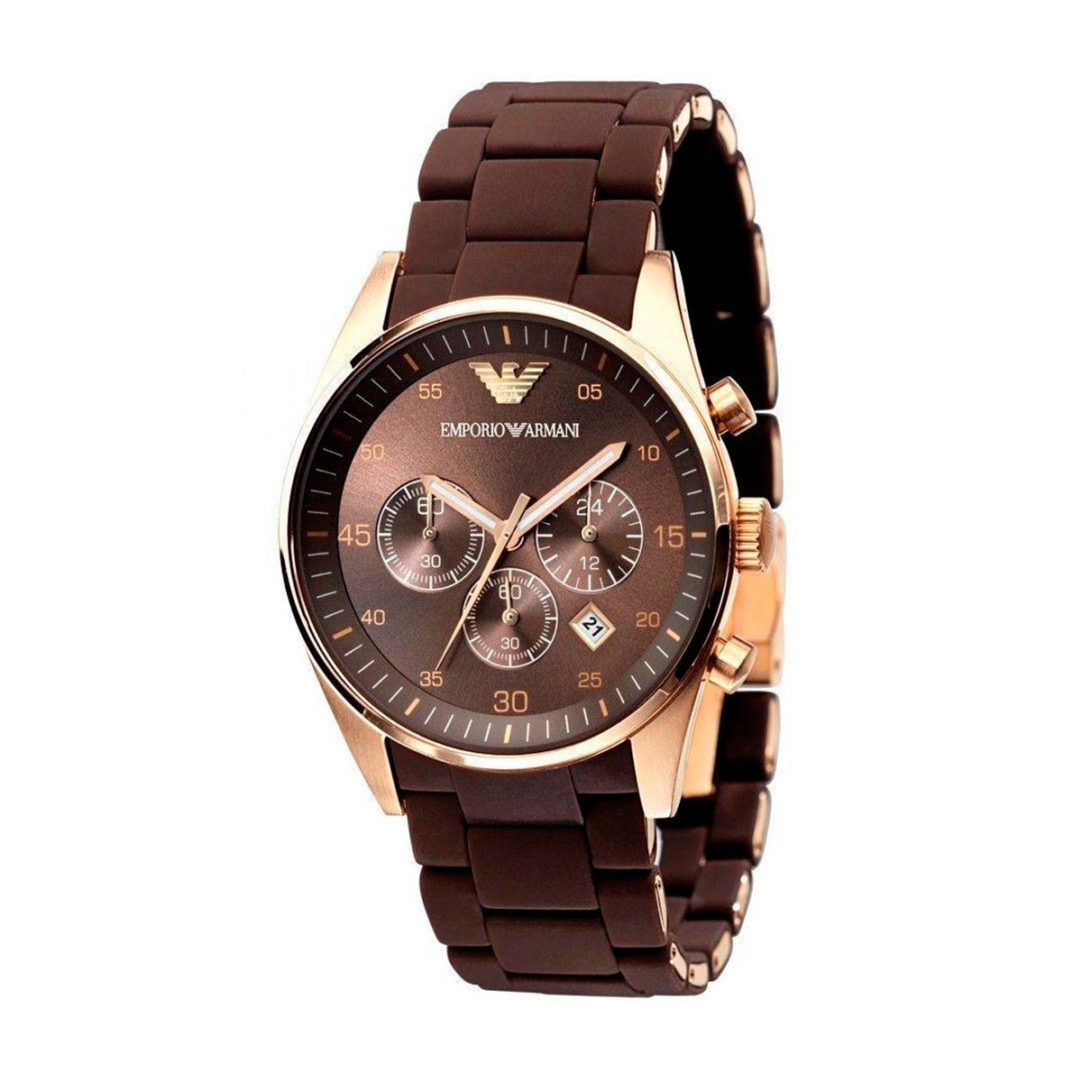 Reloj Emporio Armani Ar5890 Sellado Nuevo En Caja Marrón Marrón