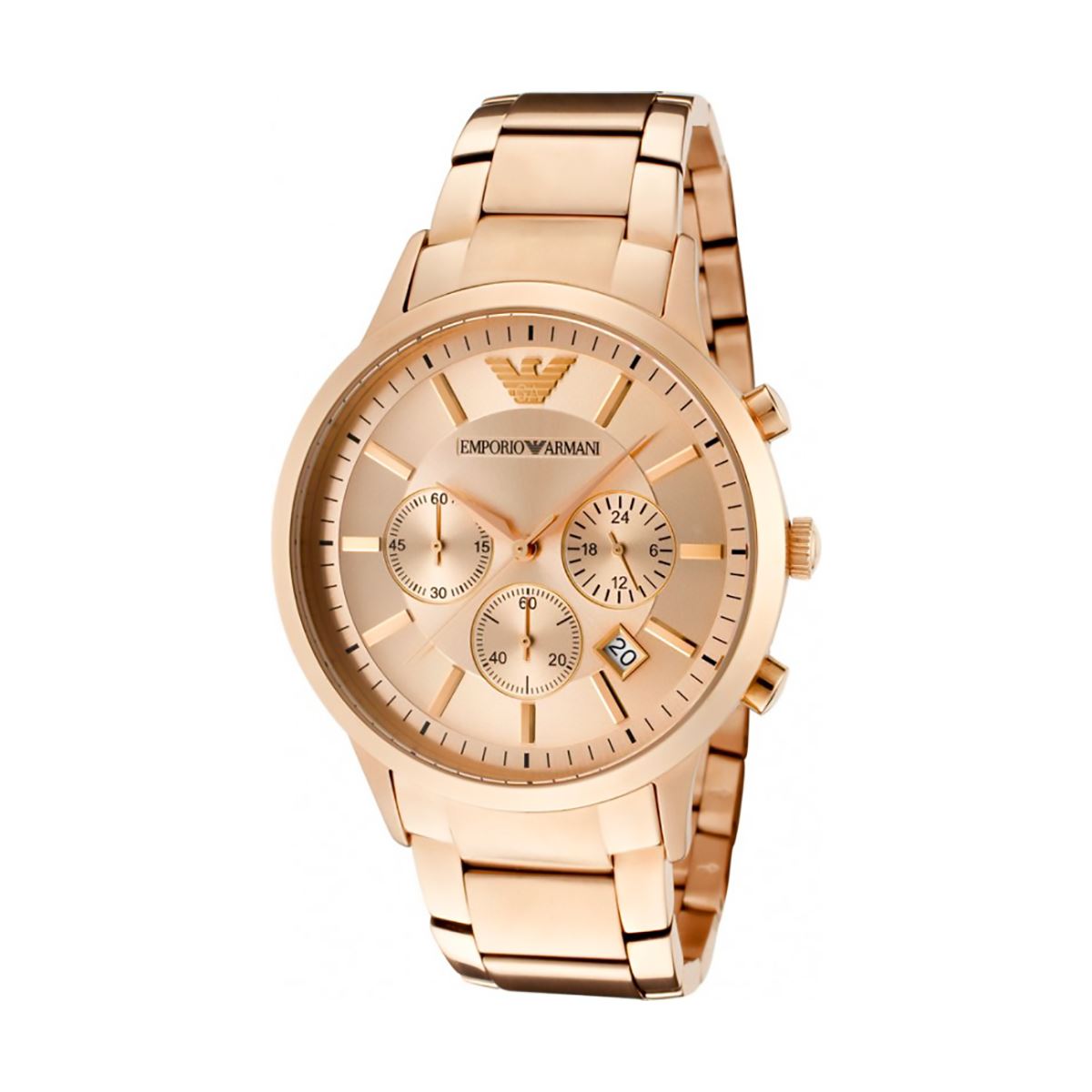 Reloj Emporio Armani Ar2452 Negro Sellado Nuevo En Caja Oro Rosa