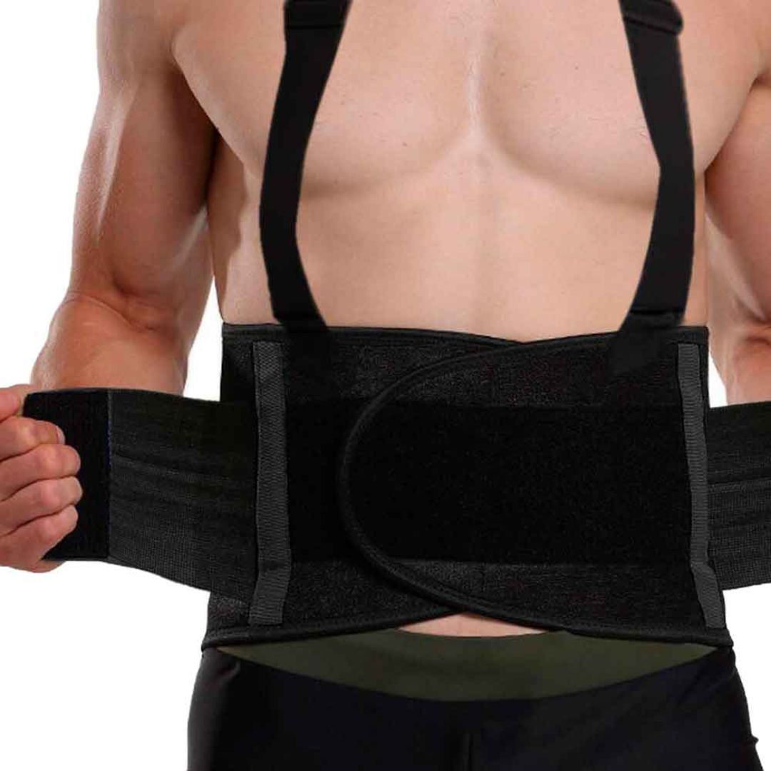 Faja Laboral Con 3 Varillas Y Tirantes Para Peso Columna Espalda