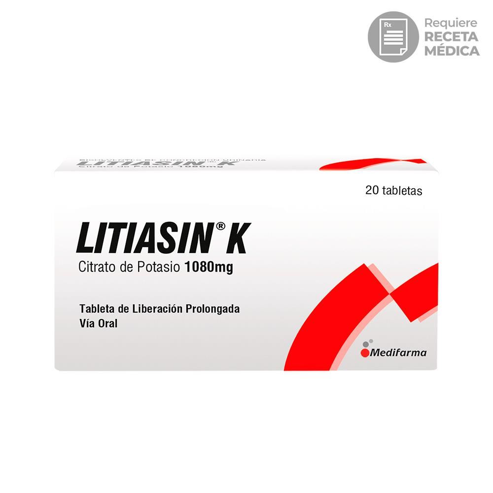 Litiasin K 1080 mg Tabletas de Liberación Prolongada