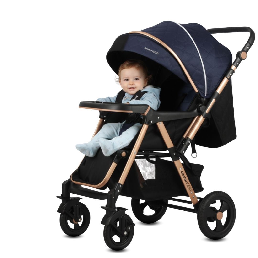 Coche Cuna Mango Reversible «LITTLE NANCY» con Bolso Blue