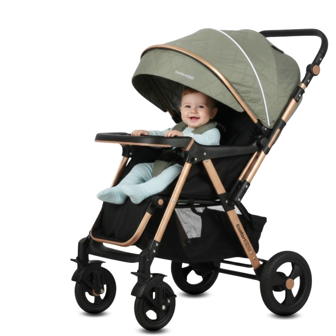 Coche Cuna Mango Reversible «LITTLE NANCY» con Bolso Green