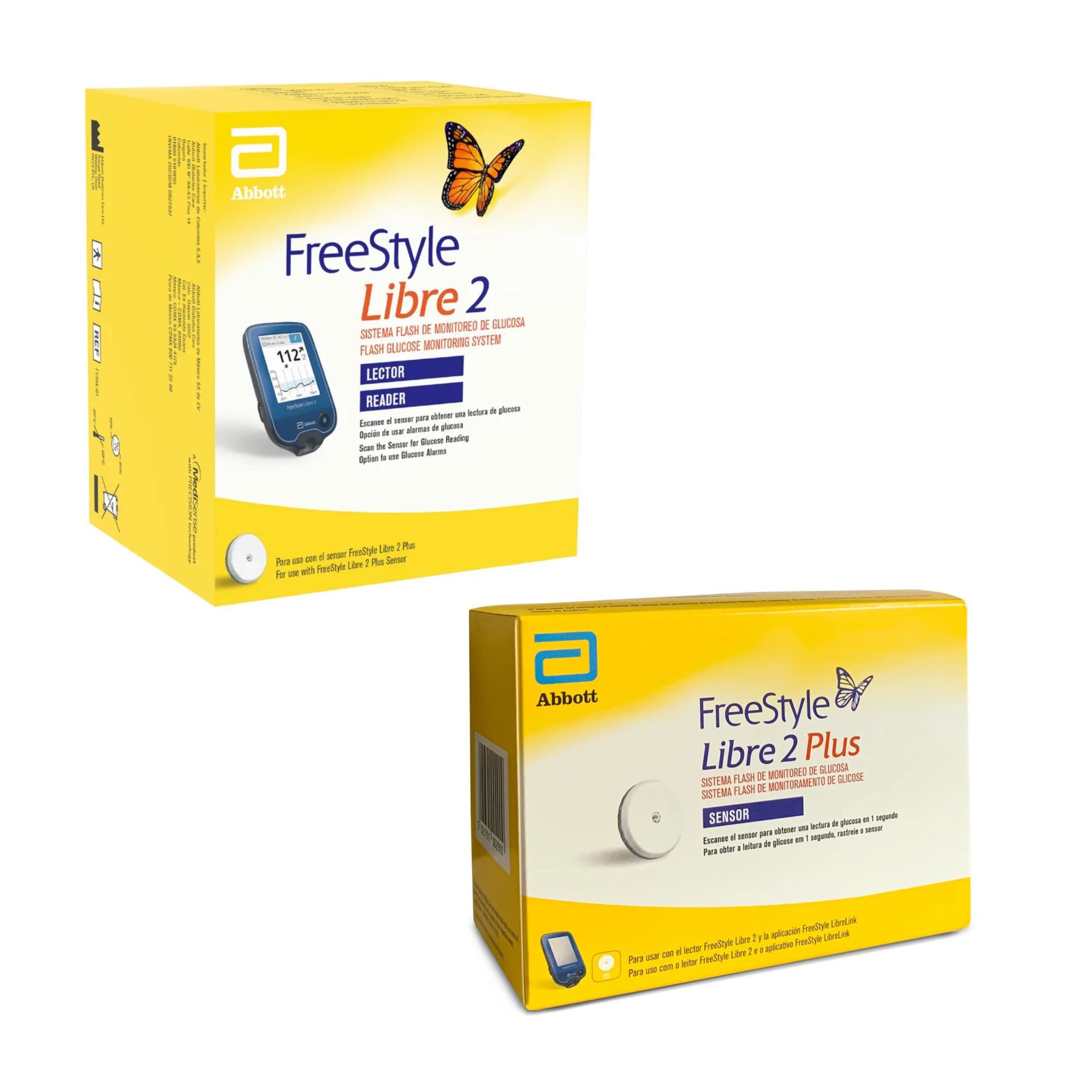 PACK FREESTYLE 2 PLUS LECTOR GLUCOSA + SENSOR DE GLUCOSA