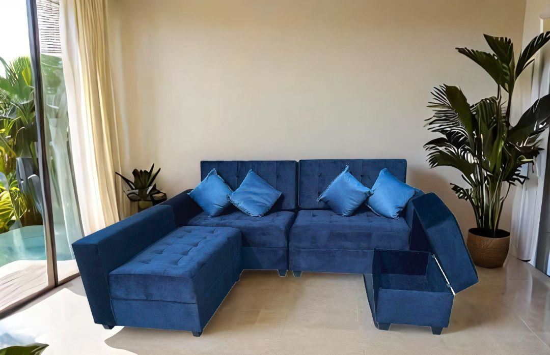 SECCIONAL MODELO  LONDRES GOLD AZUL