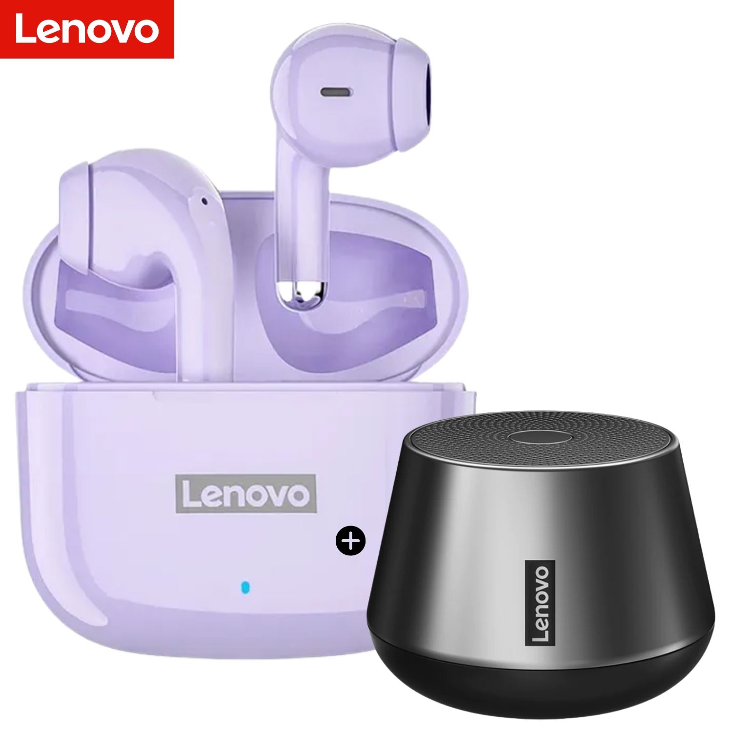Audifono Lenovo LP40 PRO Morado + Parlante Bluetooth Lenovo K3 Pro