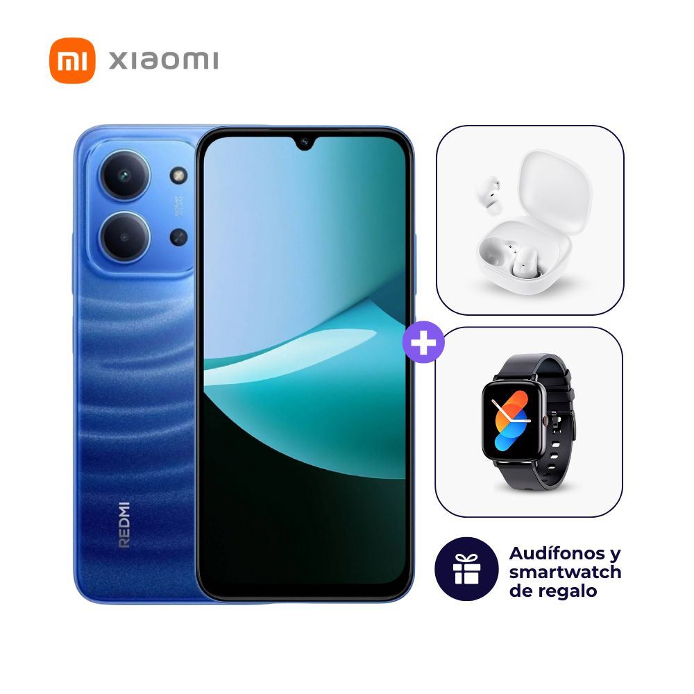 Xiaomi Redmi 15C 128GB 4GB Ram Color Azul + Smartwatch + Audifonos