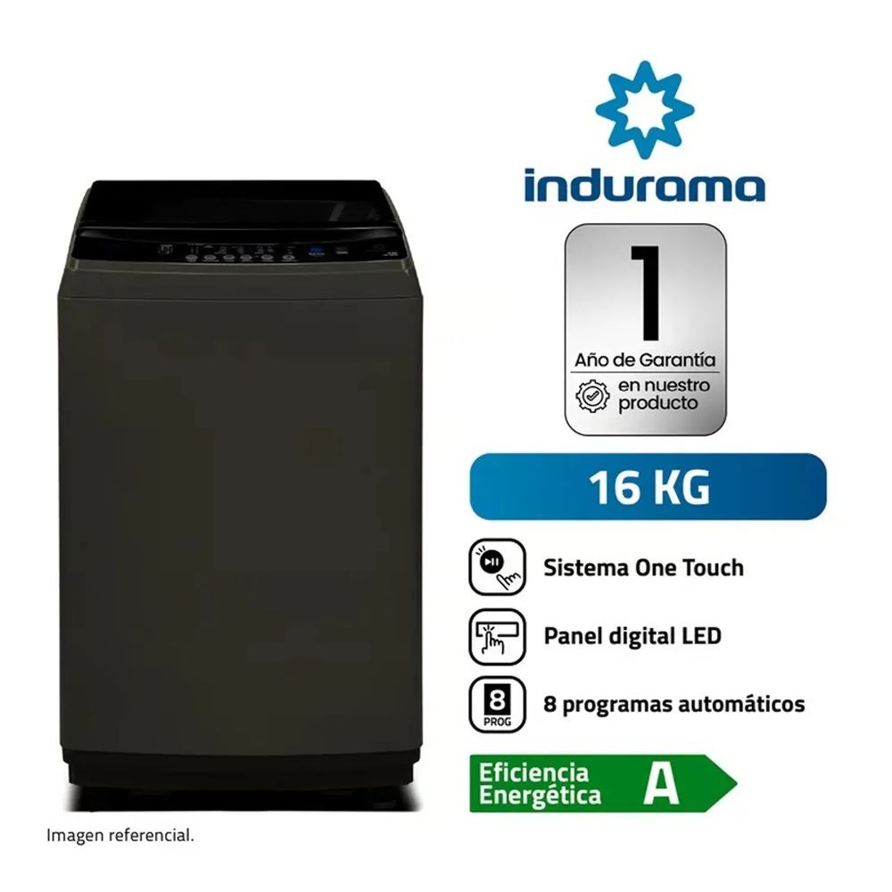 Lavadora Automática Carga Superior Indurama LRI-16DTN 16KG