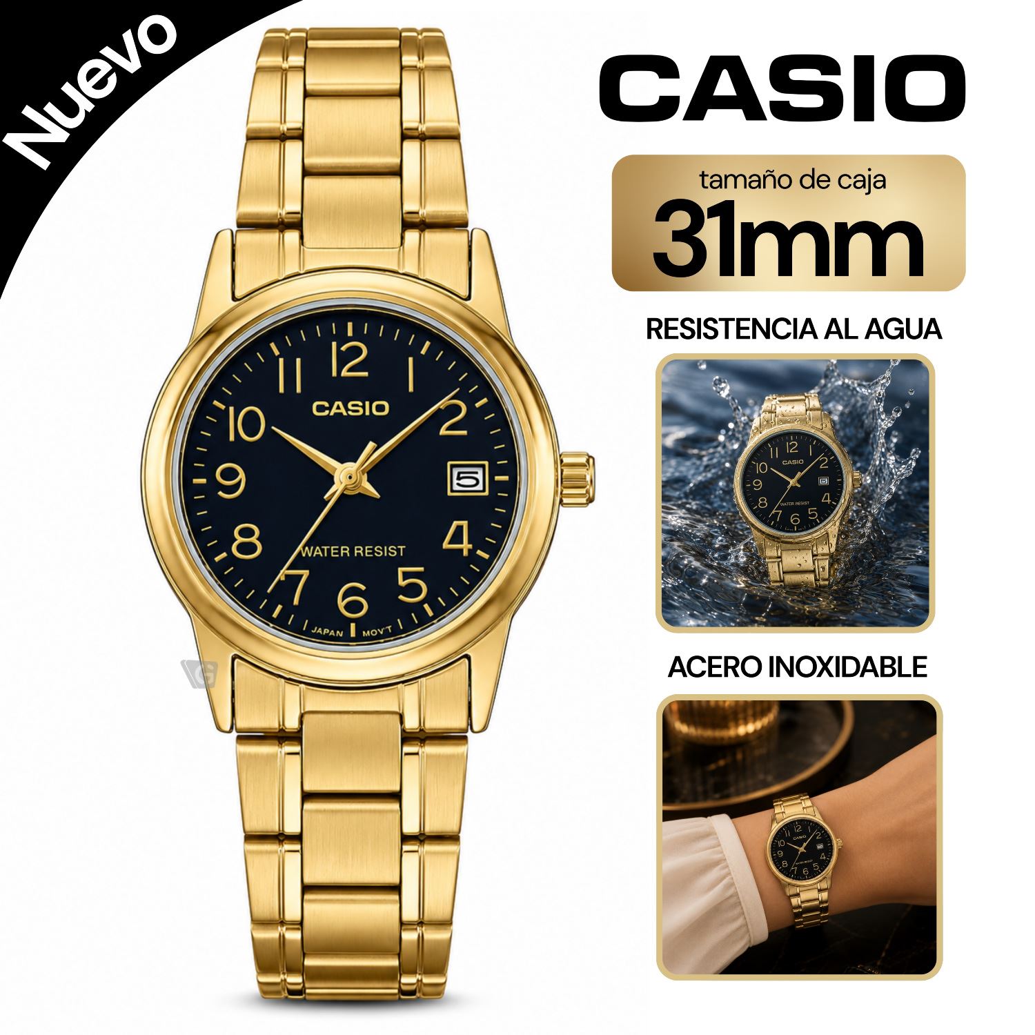 Reloj Casio Para Mujer LTP-V002G-1B