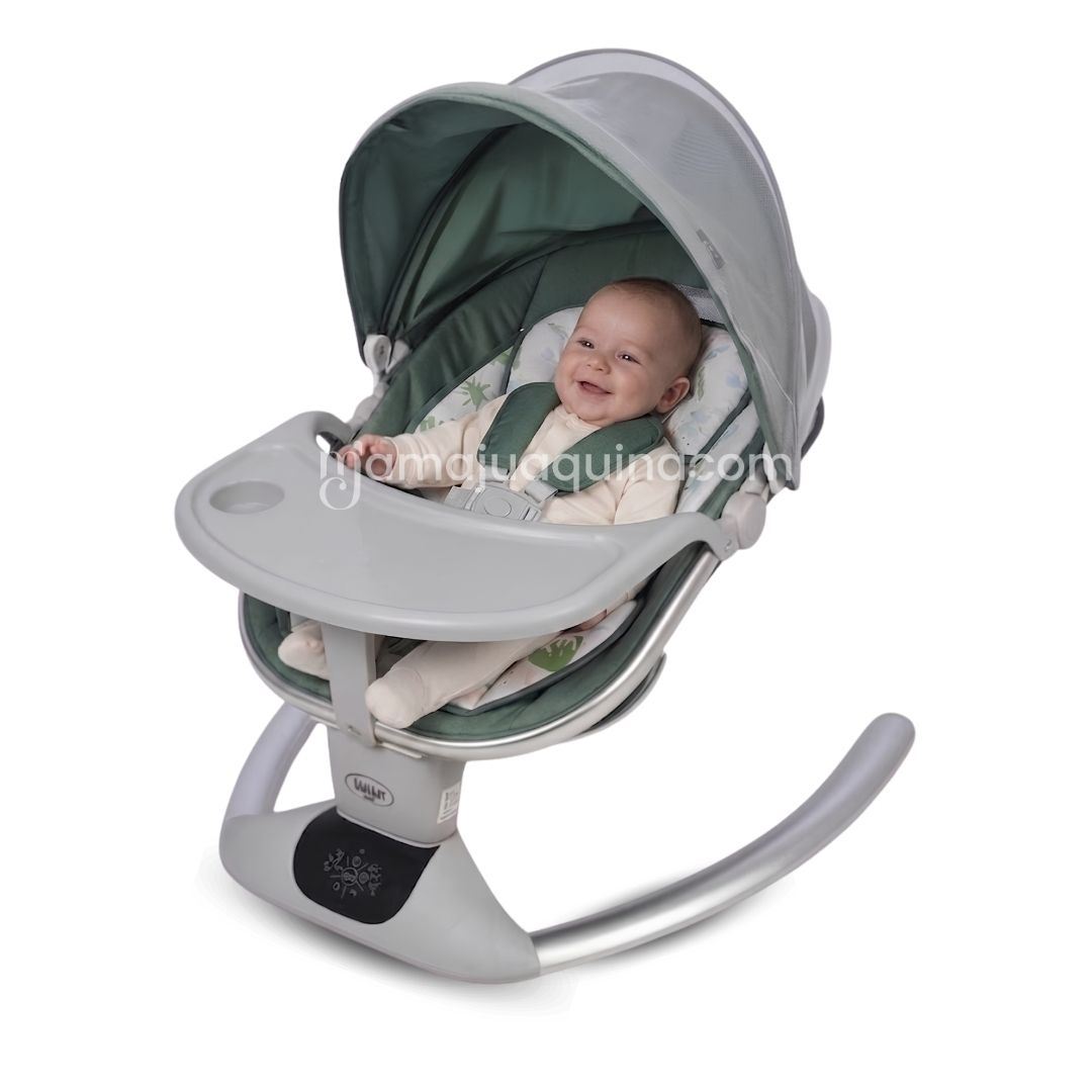 Mecedora Eléctrica para Bebés «LUXE NEW» Colección Exclusiva Light Green