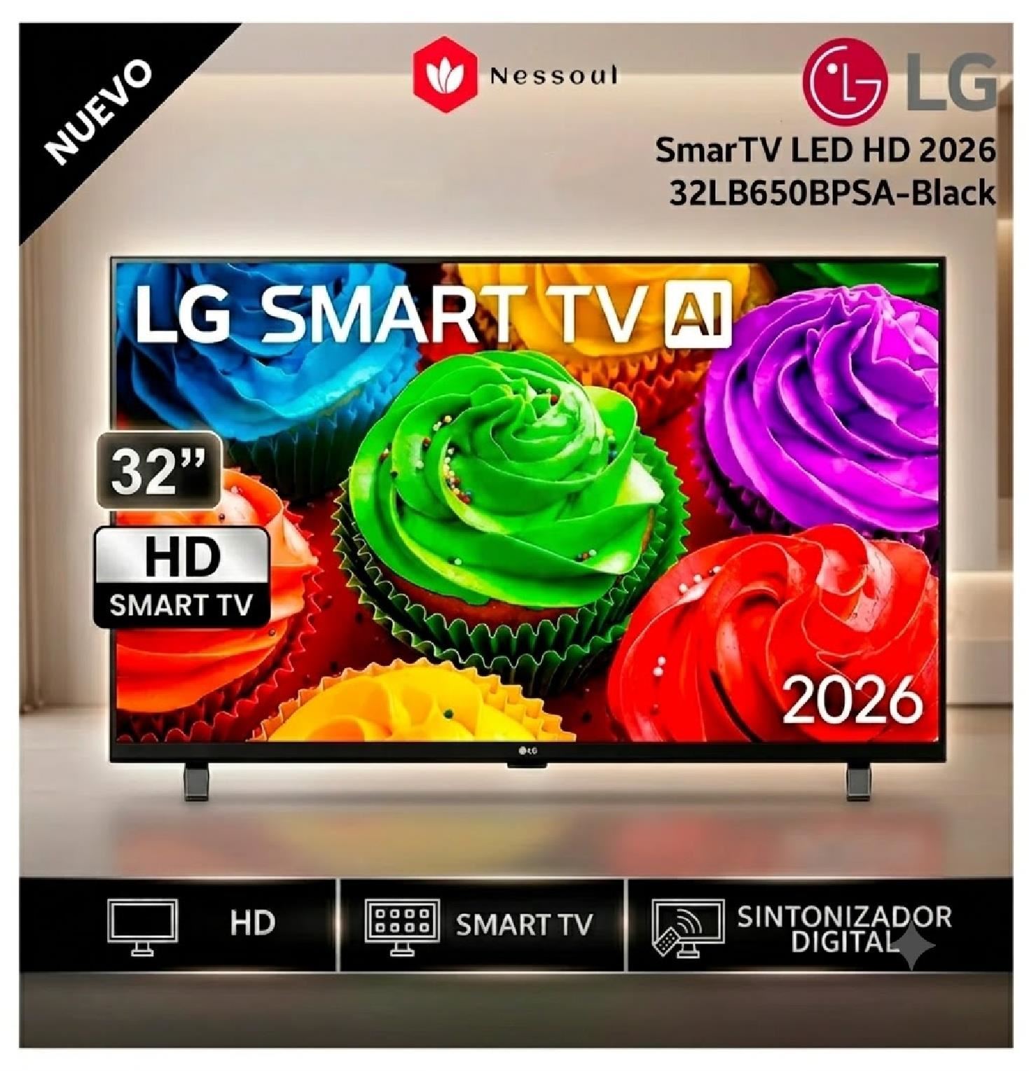Televisor LG 32LB650BPSA Smart TV 32" HD LED AI ThinQ - 2026