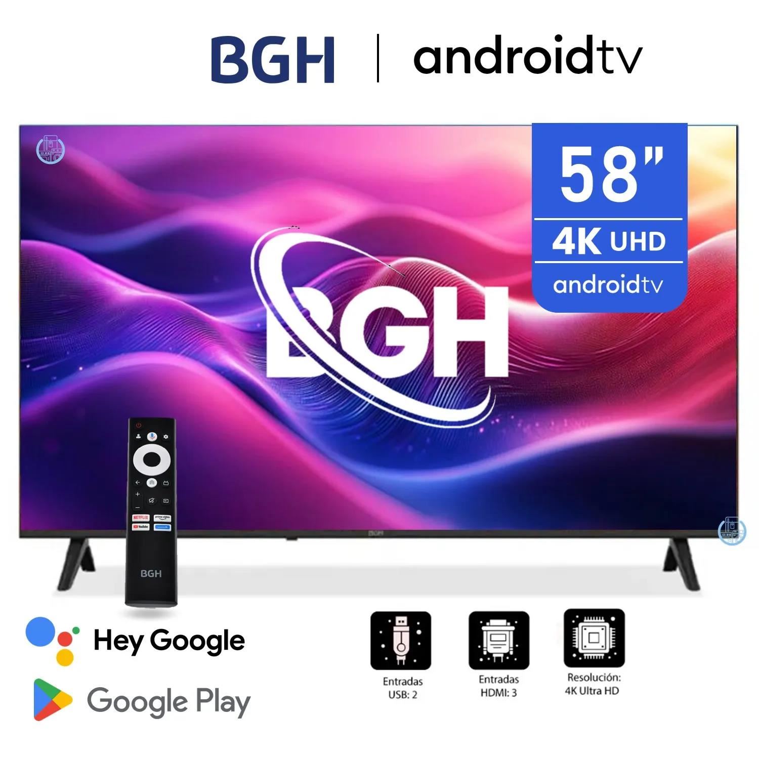 Televisor BGH B5824UK6AIP 58" UHD 4K Smart Android TV