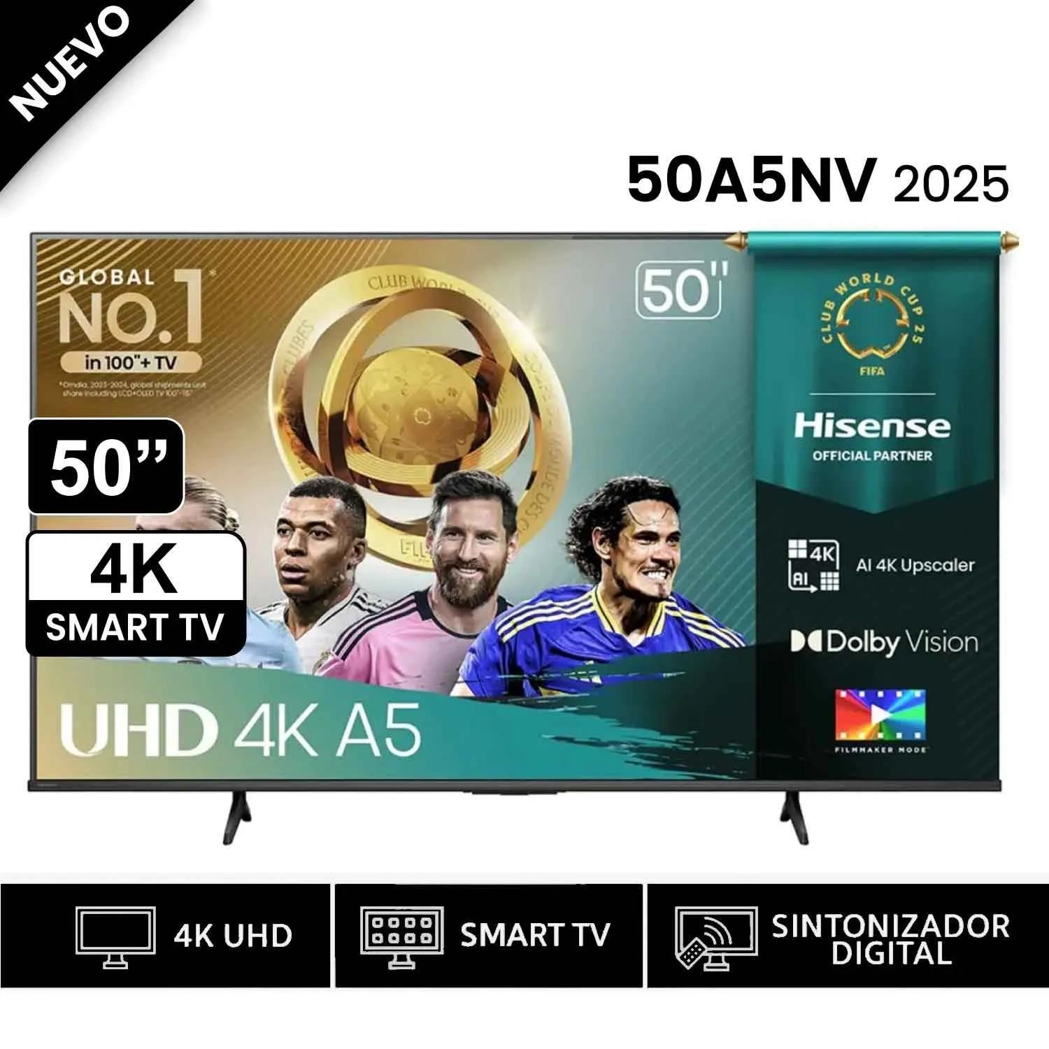 TELEVISOR HISENSE LED 50" UHD SMART TV 50A5NV