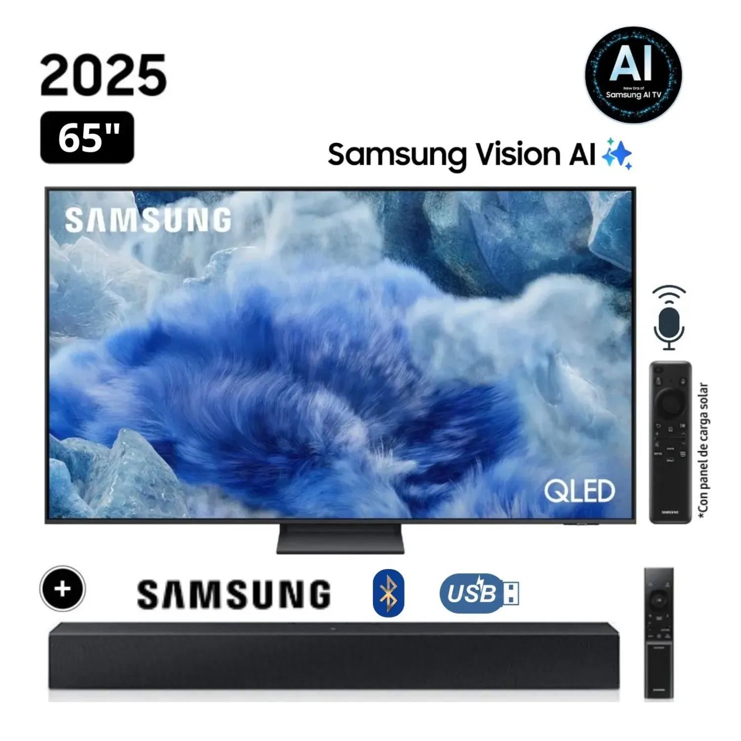 Televisor Samsung 65” QLED Q8F Vision AI Smart TV 2025 + Soundbar B400F