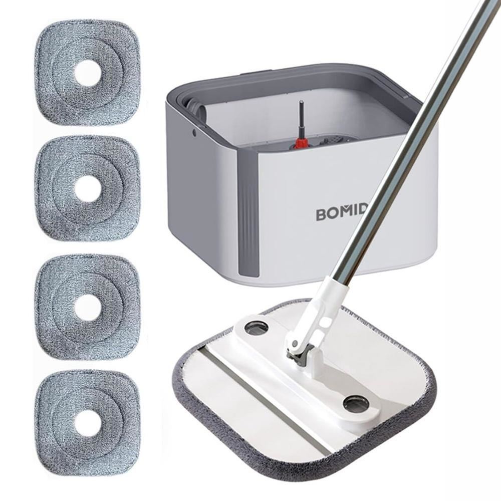 Trapeador Giratorio Microfibra Set 4 Mopas Bomidi M20 Blanco