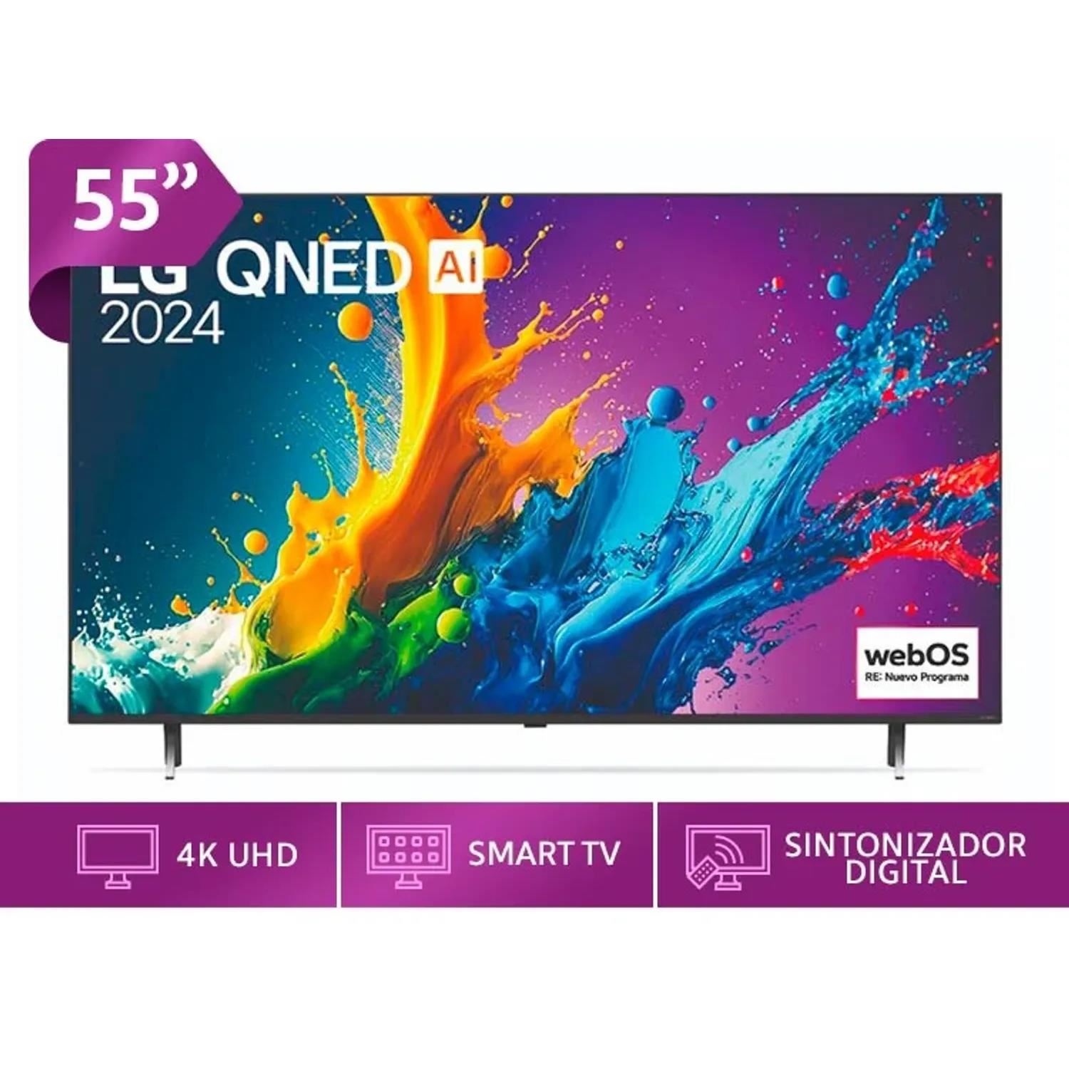 Televisor LG QNED 4K 55” Smart TV con ThinQ AI 55QNED80TSA